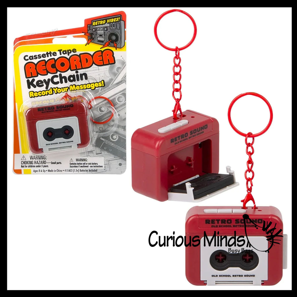 Mini Tape Recorder - Tiny Vintage Cassette Player Keychain - Functional Record Your Personal Message