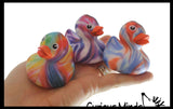 Regular 2" Tie Dye Print Rubber Ducks - Rubber Duckies - Cute Novelty Prize Reward Giveaway