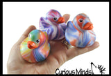Regular 2" Tie Dye Print Rubber Ducks - Rubber Duckies - Cute Novelty Prize Reward Giveaway