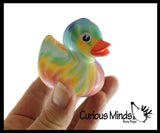 Regular 2" Tie Dye Print Rubber Ducks - Rubber Duckies - Cute Novelty Prize Reward Giveaway