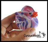 Regular 2" Tie Dye Print Rubber Ducks - Rubber Duckies - Cute Novelty Prize Reward Giveaway