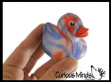 Regular 2" Tie Dye Print Rubber Ducks - Rubber Duckies - Cute Novelty Prize Reward Giveaway