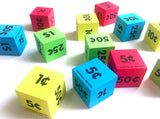 Foam Money Dice - Money Learning Tool Teaching
