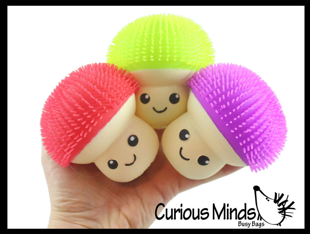 NEW - Puffer Mushroom Ball -  Fungus Indoor Soft Hairy Air-Filled Sensory Ball