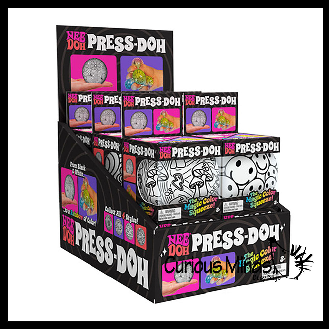 NeeDoh Press Doh Blank Black And White Color Changing Soft Doh Filled NeeDoh Press Doh Blank Black And White Color Changing Soft Doh Filled