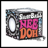 NeeDoh Snow Ball Soft Doh Filled Crunchy Stretch Ball - Sounds Like Walking in Snow -  Relaxing Sensory Fidget Stress Toy Snowball