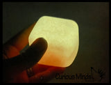 NeeDoh Glow Nice Cube Ice Sugar Ball - Glows in the Dark - Thick Glue/Gel Stretch Ball - Ultra Squishy and Moldable Slow Rise Relaxing Sensory Fidget Stress Toy Nee doh