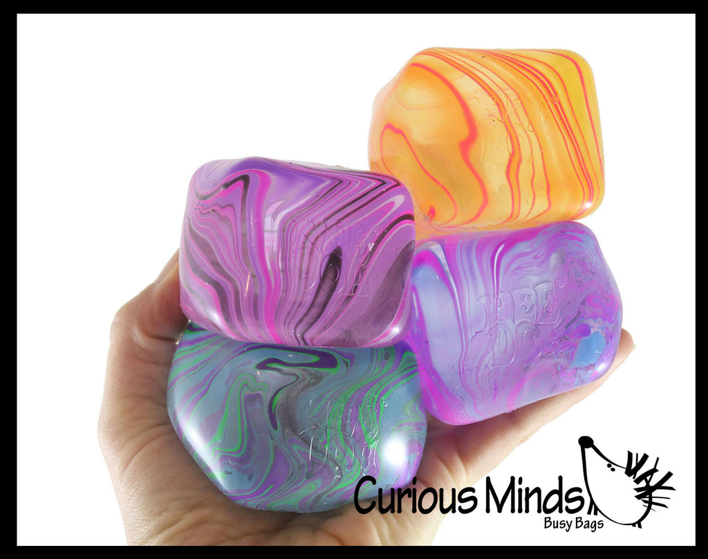 NeeDoh Swirl Nice Cube Ice Sugar Ball - Thick Glue/Gel Stretch Ball - Ultra Squishy and Moldable Slow Rise Relaxing Sensory Fidget Stress Toy Nee doh