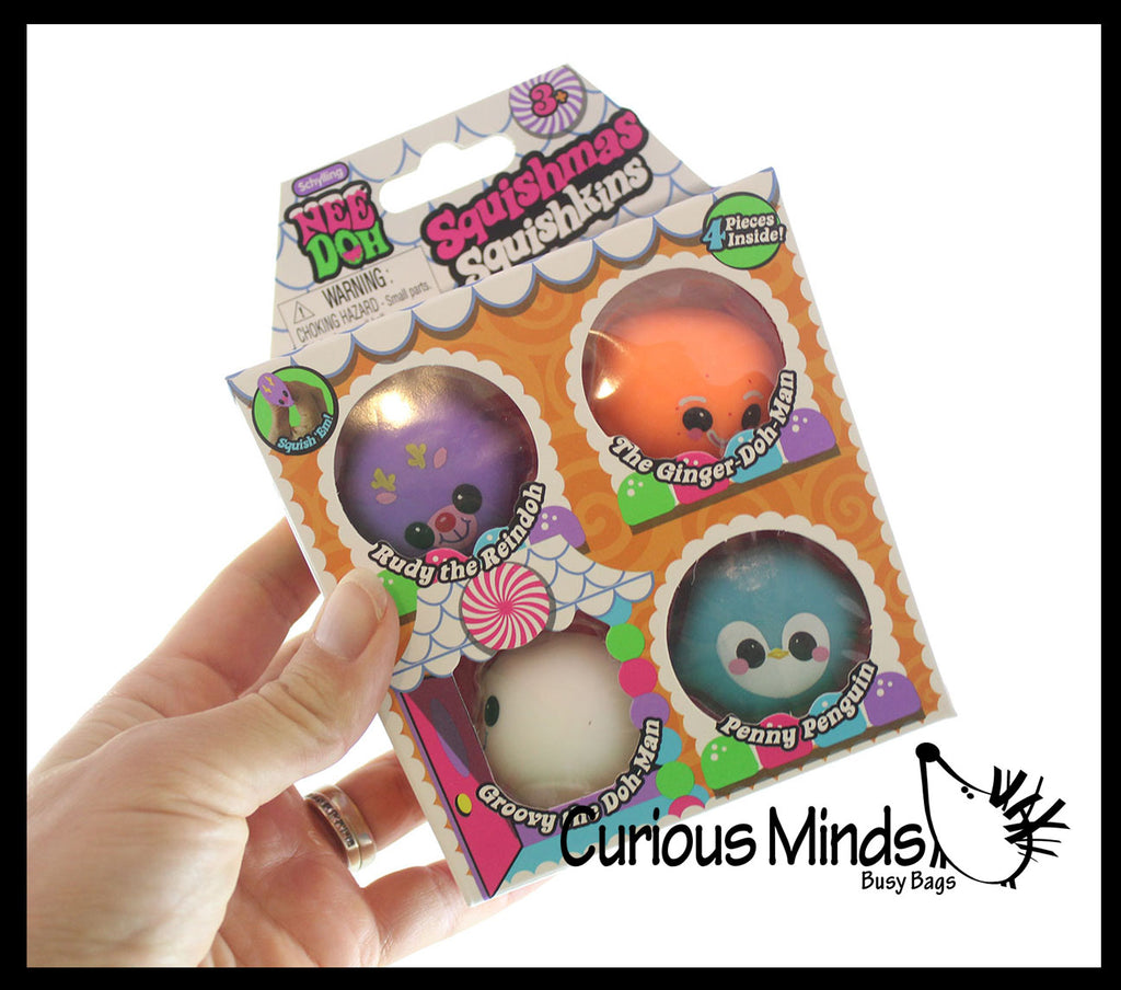 NeeDoh Christmas Stress Balls - Relaxing Sensory Fidget Stress Toy Nee Doh Squishmas Squishkins Nee Doh