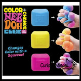 IN STOCK - NeeDoh CUBE Color Changing Soft Doh Filled Stretch Ball - Ultra Squishy and Moldable Relaxing Sensory Fidget Stress Toy Nee Doh