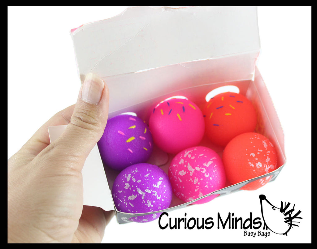 NeeDoh Donut Holes Teenie Tiny Nee-Doh 6 Pack Soft Doh Filled Stretch Ball - Ultra Squishy and Moldable Relaxing Sensory Fidget Stress Toy Nee Doh