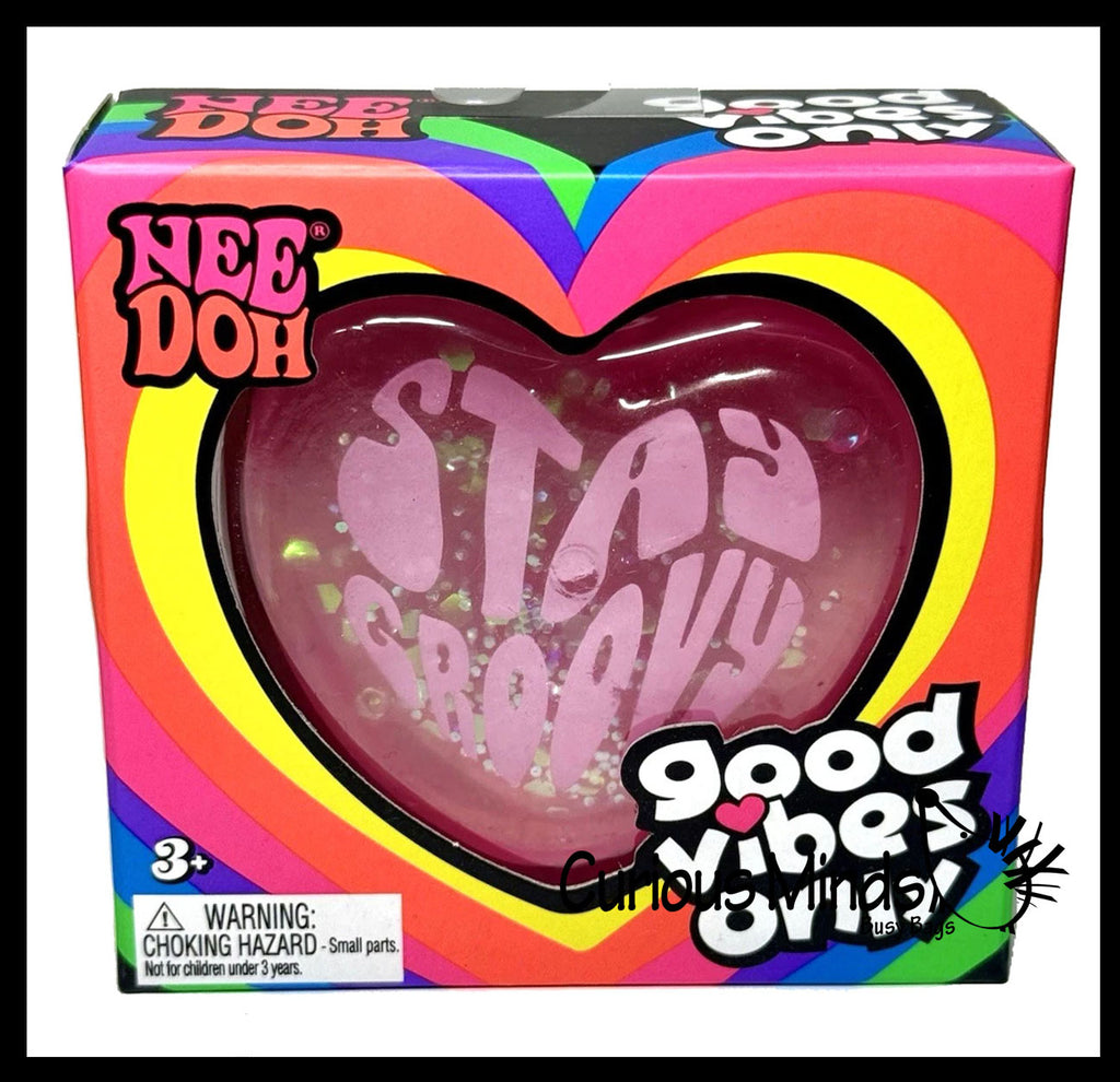 IN STOCK - NeeDoh Groovy Heart Gel Filled Stretch Ball - Ultra Squishy and Relaxing Sensory Fidget Stress Toy Nee Doh