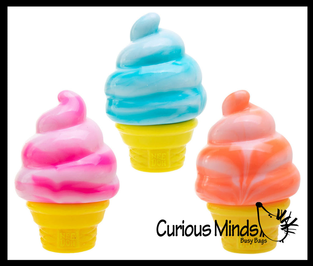 AVAILABLE LATE MARCH - NeeDoh Nice Cream Ice Cream Cone - Ultra Squishy Relaxing Sensory Fidget Stress Toy Nee doh