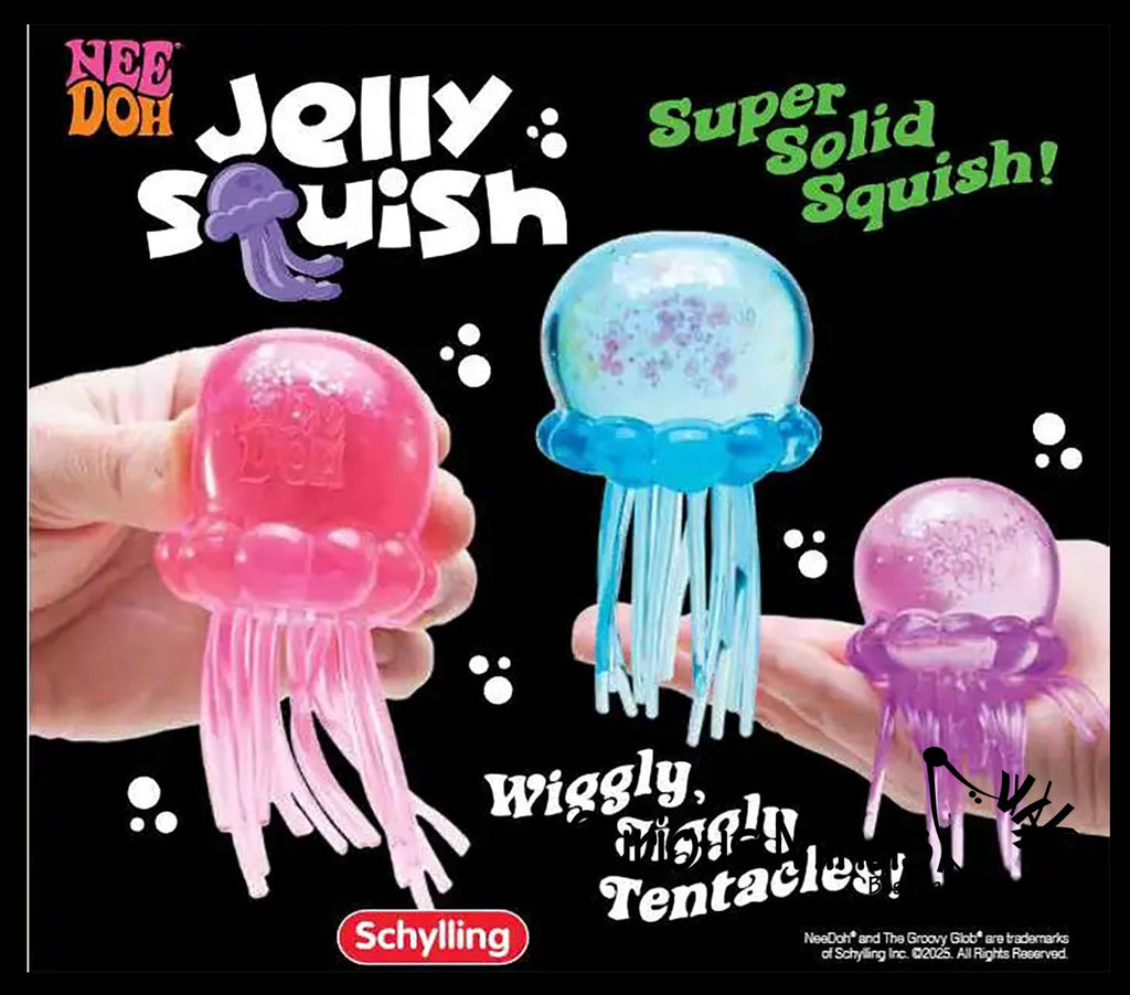 AVAILABLE EARLY APRIL - NeeDoh Jelly Squish Jellyfish Sugar Ball - Thick Glue/Gel Stretch Ball - Ultra Squishy and Moldable Slow Rise Relaxing Sensory Fidget Stress Toy Nee doh