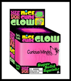 NeeDoh Glow Nice Cube Ice Sugar Ball - Glows in the Dark - Thick Glue/Gel Stretch Ball - Ultra Squishy and Moldable Slow Rise Relaxing Sensory Fidget Stress Toy Nee doh