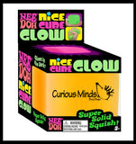 NeeDoh Glow Nice Cube Ice Sugar Ball - Glows in the Dark - Thick Glue/Gel Stretch Ball - Ultra Squishy and Moldable Slow Rise Relaxing Sensory Fidget Stress Toy Nee doh