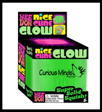 NeeDoh Glow Nice Cube Ice Sugar Ball - Glows in the Dark - Thick Glue/Gel Stretch Ball - Ultra Squishy and Moldable Slow Rise Relaxing Sensory Fidget Stress Toy Nee doh