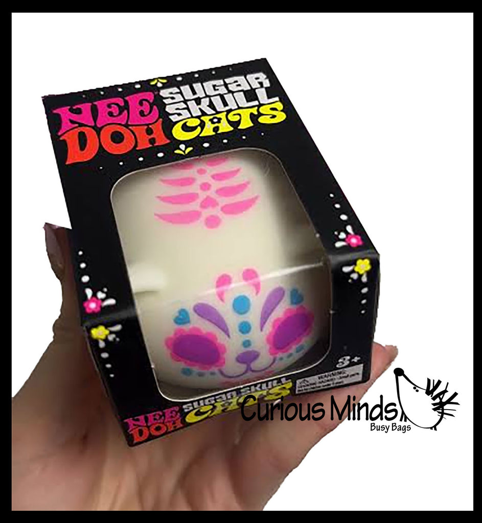 IN STOCK - NeeDoh Sugar Skull Cat Soft Doh Filled Stretch Ball - Ultra Squishy and Moldable Relaxing Sensory Fidget Stress Toy Nee Doh