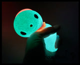 Nee-Doh Glowman - Glow in Dark Snow Man Soft Doh Filled Crunchy Stretch Ball - Sounds Like Walking in Snow -  Relaxing Sensory Fidget Stress Toy Snowball