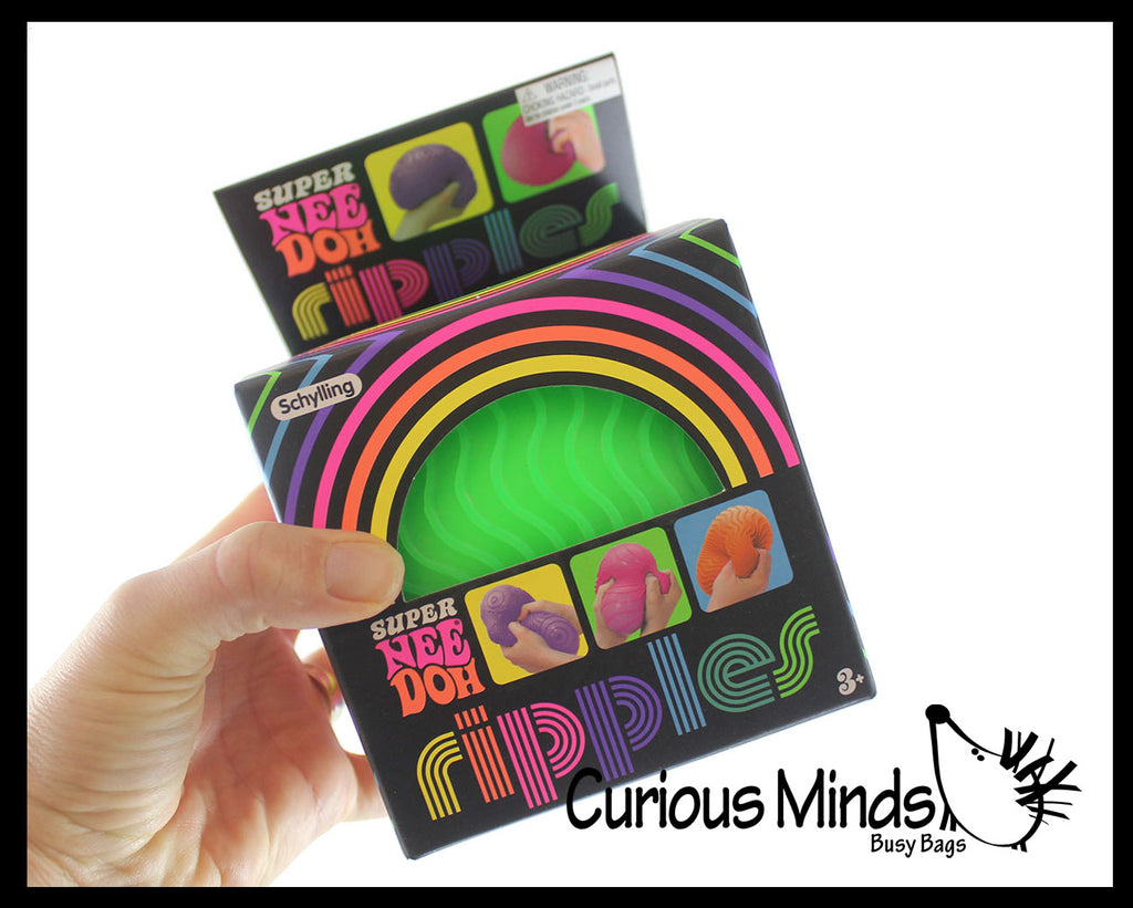 NeeDoh SUPER JUMBO Ripples Textured Nee-Doh Soft Doh Filled Stretch Ball - Ultra Squishy and Moldable Relaxing Sensory Fidget Stress Toy