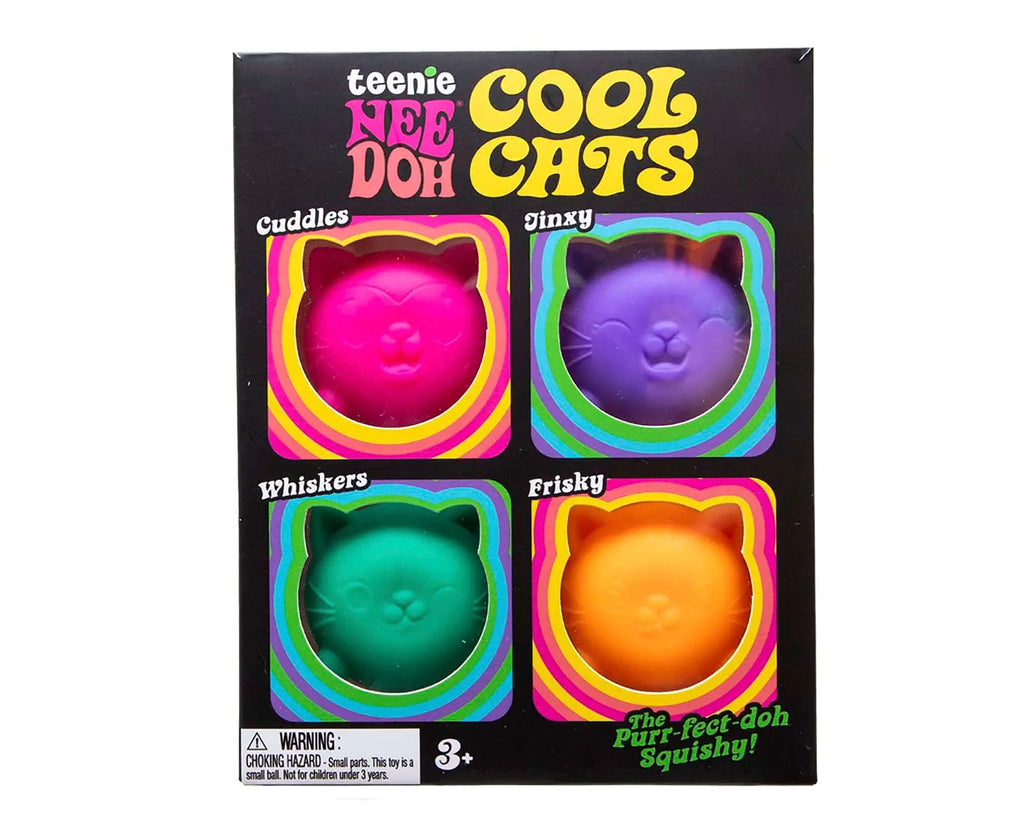 IN STOCK - NeeDoh 4 Pack Teenie Cool Cat Groovy Soft Doh Filled Stretch Ball - Ultra Squishy and Moldable Relaxing Sensory Fidget Stress Toy Nee Doh