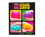 IN STOCK - NeeDoh 4 Pack Teenie Cool Cat Groovy Soft Doh Filled Stretch Ball - Ultra Squishy and Moldable Relaxing Sensory Fidget Stress Toy Nee Doh