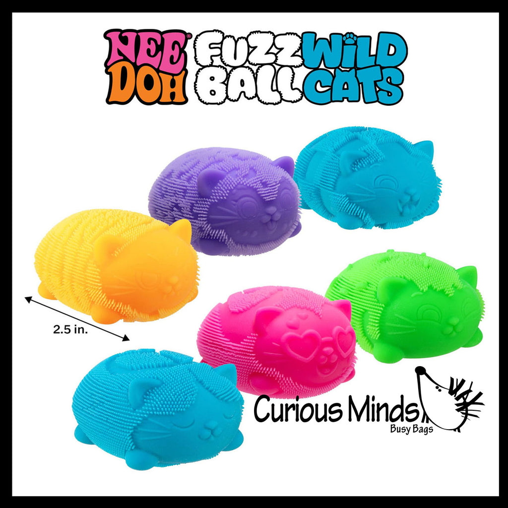 IN STOCK - NeeDoh Wildcat Fuzzball Cat Soft Doh Filled Stretch Ball - Ultra Squishy and Moldable Relaxing Sensory Fidget Stress Toy Nee Doh Fuzz