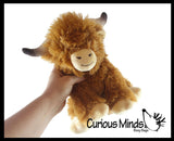 Plush Highland Cow - Heirloom Soft Hairy Cow Stuffed Animal - Cute Adorable Farm