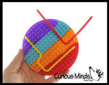NEW - Noodle Board Fidget  Circle Double Sided - Press and Peel Noodles Sensory Toy
