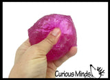 Orb Sugar Sugar Textured Ice Cube Ball - Thick Glue/Gel Stretch Ball - Ultra Squishy and Moldable Slow Rise Relaxing Sensory Fidget Stress Toy