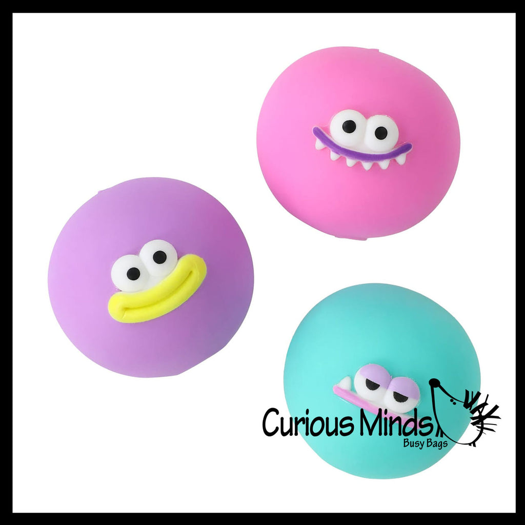 NEW - Orb Funny Face Ball - Squishy Squeeze Stress Ball Soft Doh Filling - Like Shaving Cream - Sensory, Fidget Toy