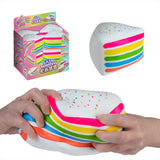 NEW - Jumbo Doh Rainbow Cake Slice ORB Easy Squeezy Soft Slow Rise Fluff- Filled Squeeze Squishy Decompression Stress Balls - Sensory, Stress, Fidget Toy OT Huge