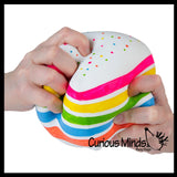 NEW - Jumbo Doh Rainbow Cake Slice ORB Easy Squeezy Soft Slow Rise Fluff- Filled Squeeze Squishy Decompression Stress Balls - Sensory, Stress, Fidget Toy OT Huge