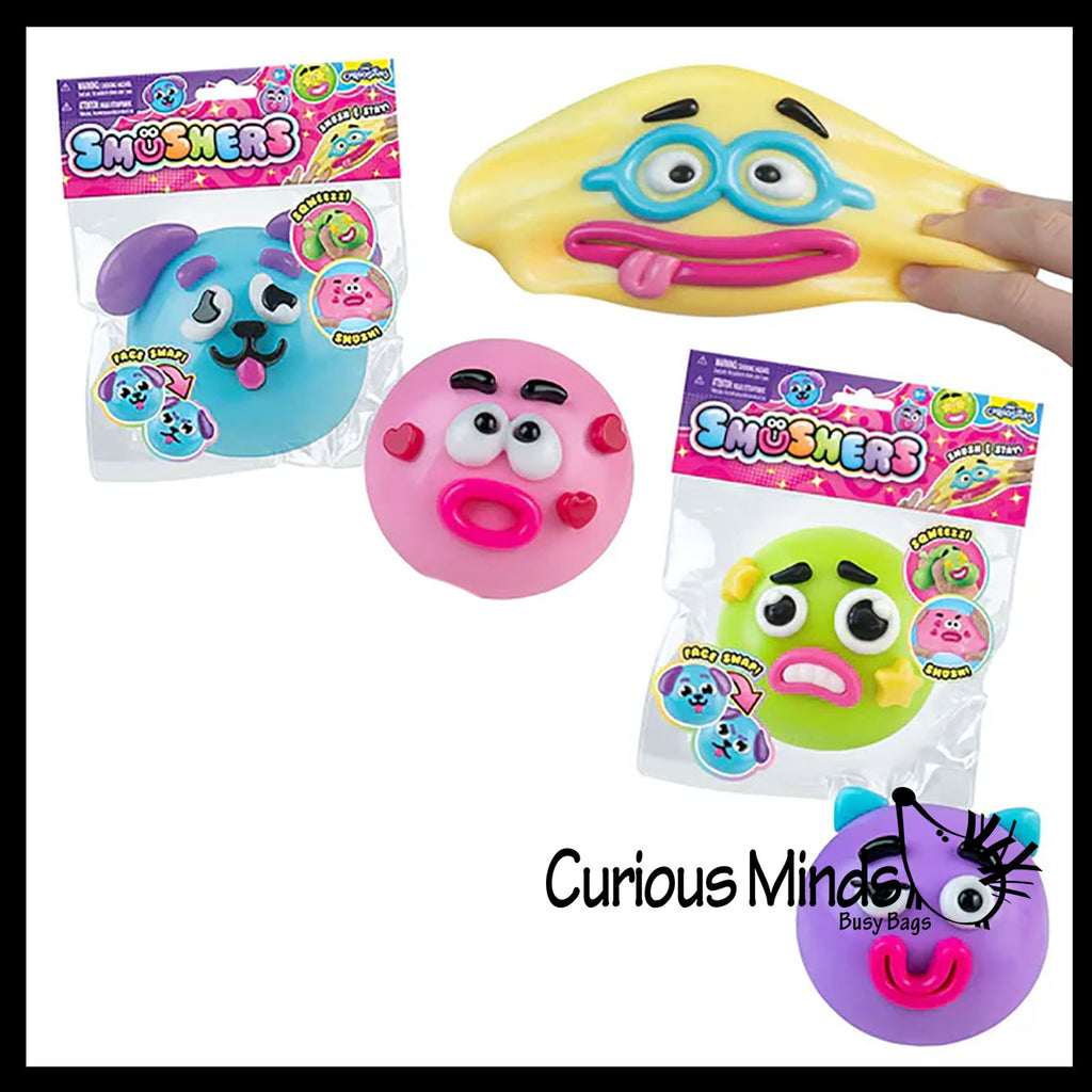 ORB Curiosities™ Smushers Toy - Faces with Removable and Replaceable Face Pieces