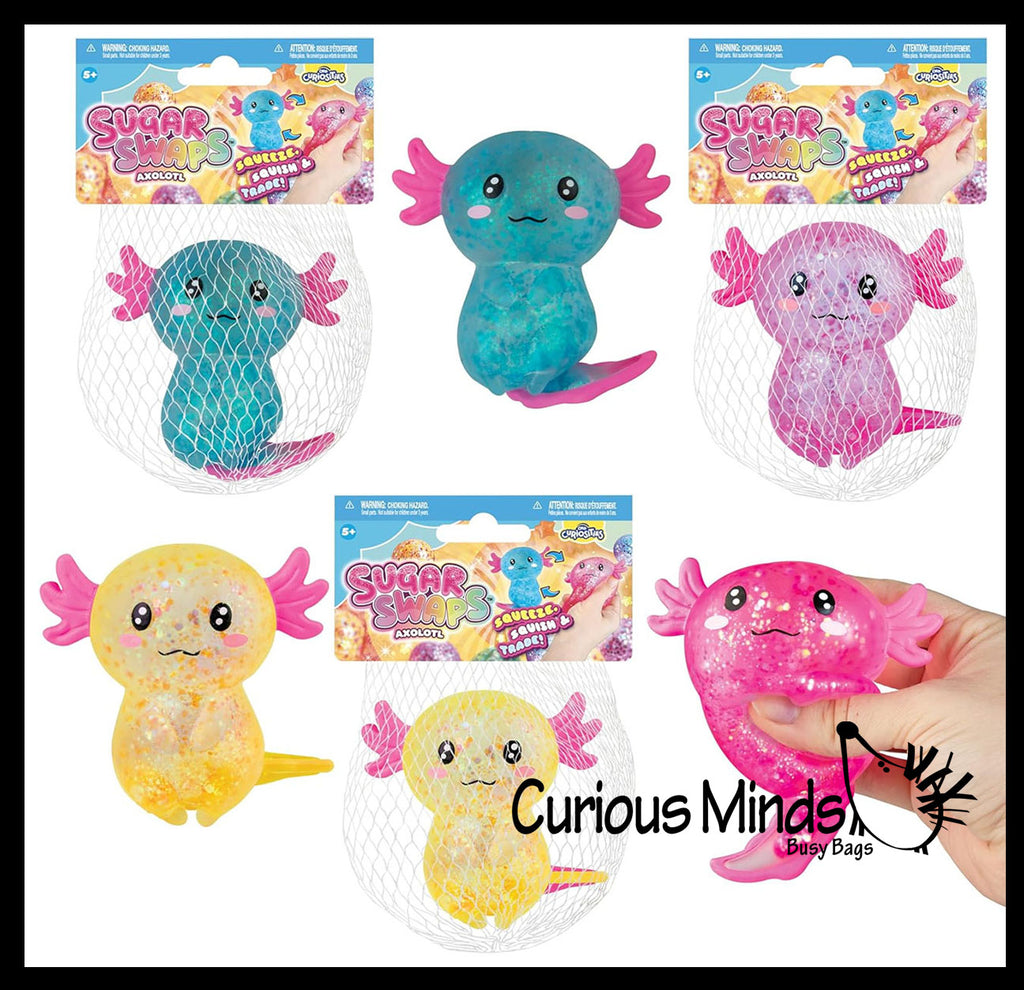 Orb Sugar Swaps Axolotl Big Ball - Thick Glue/Gel Stretch Ball - Ultra Squishy and Moldable Slow Rise Relaxing Sensory Fidget Stress Toy