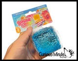 Orb Sugar Sugar Textured Ice Cube Ball - Thick Glue/Gel Stretch Ball - Ultra Squishy and Moldable Slow Rise Relaxing Sensory Fidget Stress Toy