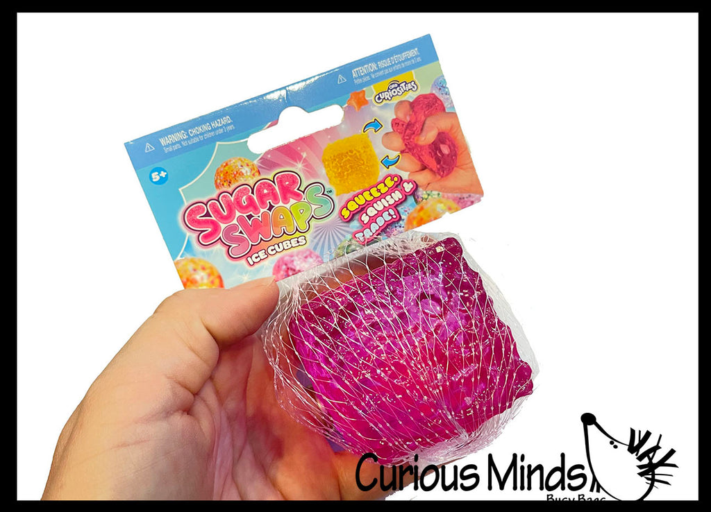 Orb Sugar Sugar Textured Ice Cube Ball - Thick Glue/Gel Stretch Ball - Ultra Squishy and Moldable Slow Rise Relaxing Sensory Fidget Stress Toy
