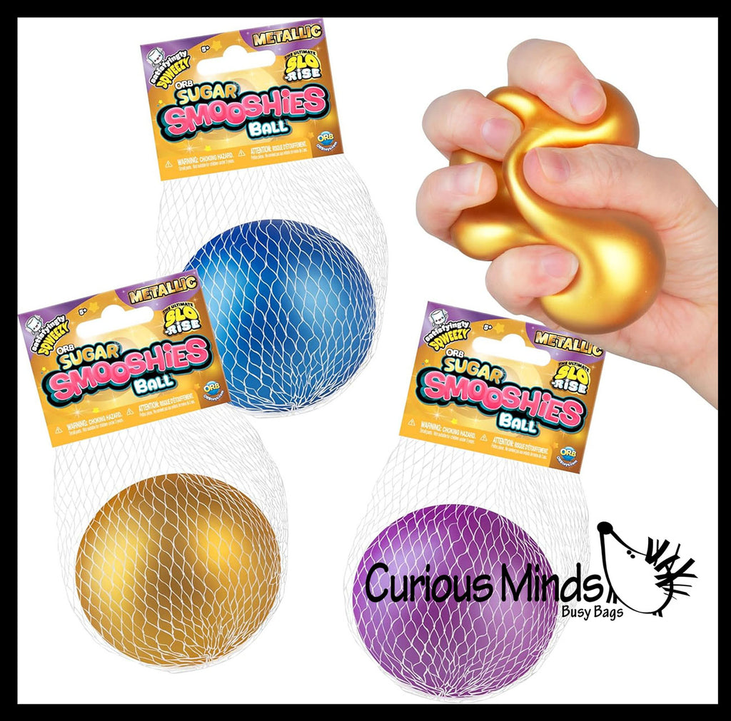 Orb Metallic Sugar Smooshies Ball - Thick Glue/Gel Stretch Ball - Ultra Squishy and Moldable Slow Rise Relaxing Sensory Fidget Stress Toy