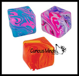 Orb Sugar Swaps Marbled Swirl Sugar Cube Ball - Thick Glue/Gel Stretch Ball - Ultra Squishy and Moldable Slow Rise Relaxing Sensory Fidget Stress Toy