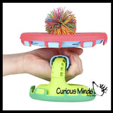 Paddle Ball Trick Game - 2 in 1 Skill Toy - Bouncy Rubber String Ball Off Paddles - Fun Indoor Outdoor Toy