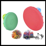 Paddle Ball Trick Game - 2 in 1 Skill Toy - Bouncy Rubber String Ball Off Paddles - Fun Indoor Outdoor Toy