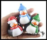 Winter Penguin and Snowman Rubber Duckies - 24 Cute Winter Snow Man Duck Party Favors