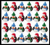 Winter Penguin and Snowman Rubber Duckies - 24 Cute Winter Snow Man Duck Party Favors