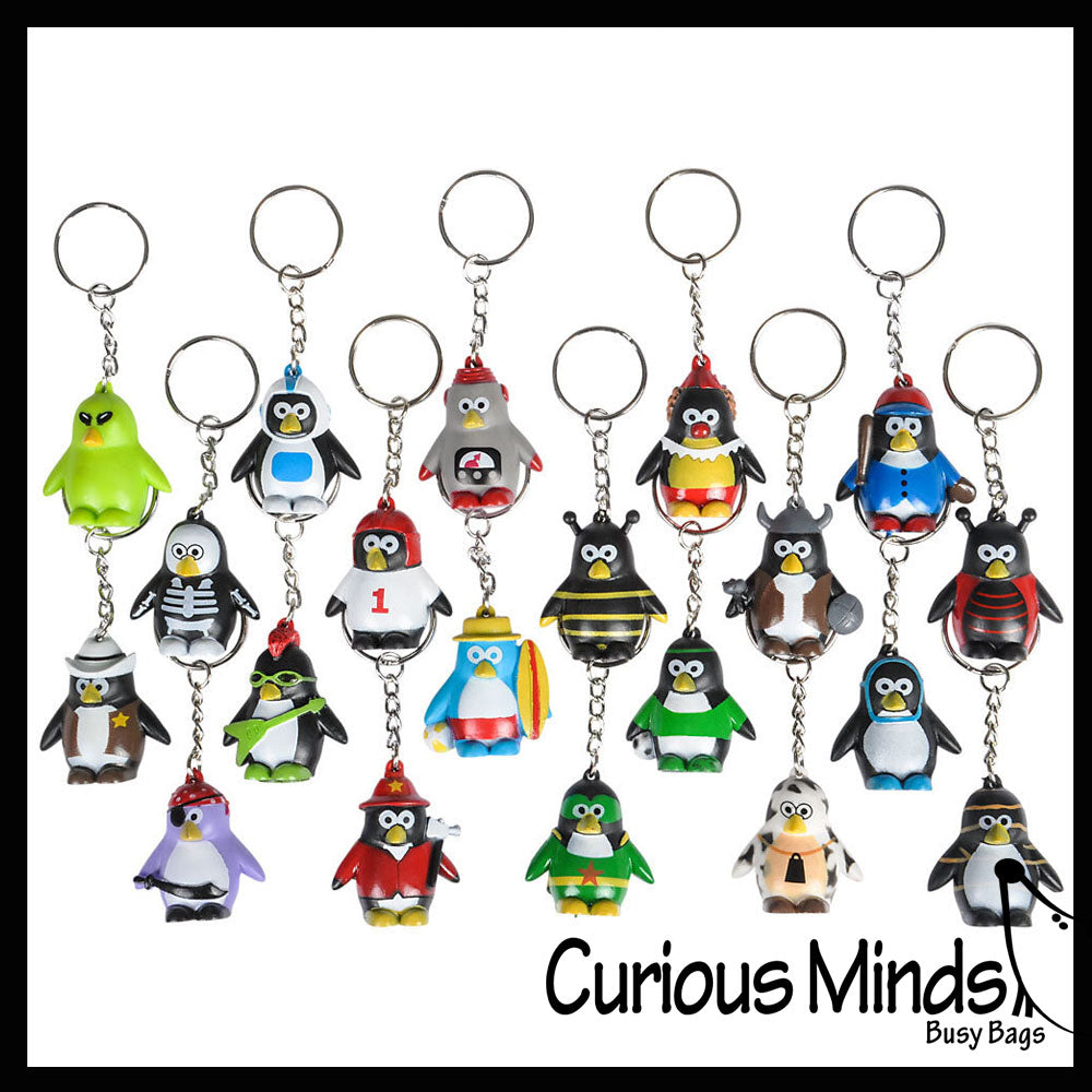 LAST CHANCE - LIMITED STOCK - Cute Penguins Dressed Up in Costumes Keychains