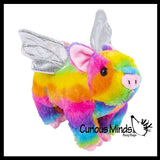 Cute Pig with Fairy Wings and Unicorn Horn Plush Stuffed Animals - Adorable Piggy Soft and Cuddly Mini Animal Plushie Plushy