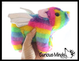 Cute Pig with Fairy Wings and Unicorn Horn Plush Stuffed Animals - Adorable Piggy Soft and Cuddly Mini Animal Plushie Plushy