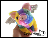 Cute Pig with Fairy Wings and Unicorn Horn Plush Stuffed Animals - Adorable Piggy Soft and Cuddly Mini Animal Plushie Plushy