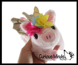 Cute Pig with Fairy Wings and Unicorn Horn Plush Stuffed Animals - Adorable Piggy Soft and Cuddly Mini Animal Plushie Plushy