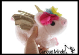 Cute Pig with Fairy Wings and Unicorn Horn Plush Stuffed Animals - Adorable Piggy Soft and Cuddly Mini Animal Plushie Plushy