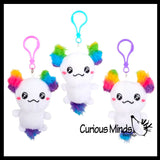 Axolotl Plush White Stuffed Animals with Clip - Adorable Walking Fish Toy - Plush - Soft Squishy Animal Plushie Stuffie - Backpack Clip